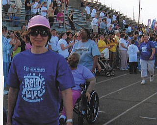 Lori Blinsky of Boardman is an RN at Youngstown Development Center in Mineral Ridge. In this photo, sent in by her mother, Maralyn Porter, Lori participates in the Boardman Relay for Life. "She is a breast cancer survivor, besides being a good nurse, great wife and mother to two sons," writes her proud mom.