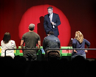 MADELYN P. HASTINGS | THE VINDICATOR
Popular television show host, Mark Walberg, talks to the contestants during the 'Price Is Right Live' show at the Covelli Centre on May 8, 2013.