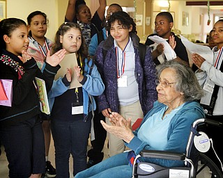 MADELYN P. HASTINGS | THE VINDICATOR
The kids involved with the after school program at Martin Luther King Elementary presented the ladies of Danridge Mother's Day cards, songs and poems.