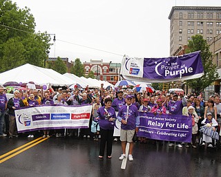 MADELYN P. HASTINGS | THE VINDICATOR
The Warren Relay for Life, the largest in the state in terms of money raised, was held on Courthouse Square in downtown Warren on May 10, 2013.