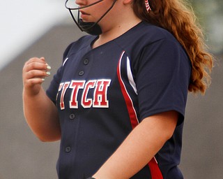 MADELYN P. HASTINGS | THE VINDICATOR

Fitch's Alex Franken (8) repeatedly examines her thumb after hurting it while pitching.

 - -30-
