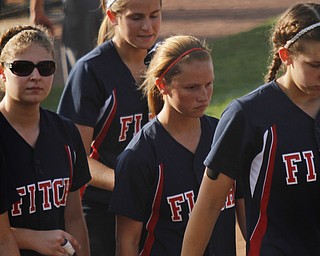 MADELYN P. HASTINGS I THE VINDICATOR
Fitch girls walk away disappointed after they lost their game against Medina 5-3 at the University of Akron on May 30, 2013.