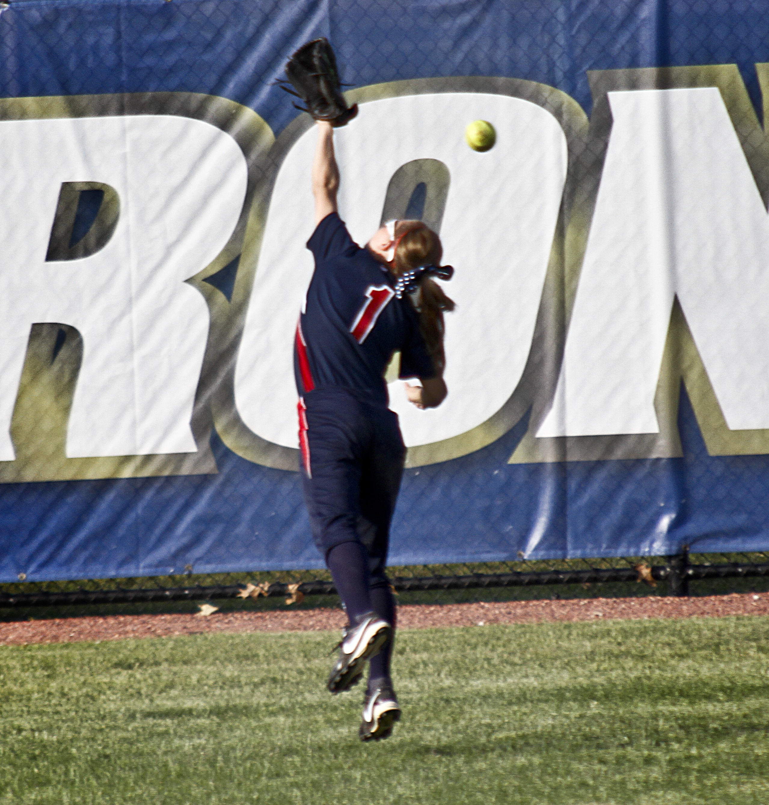 MADELYN P. HASTINGS I THE VINDICATOR

Fitch's Alana Callahan (1) misses the ball during their game against Medina at the University of Akron on May 30, 2013. Fitch lost to Medina 5-3.
