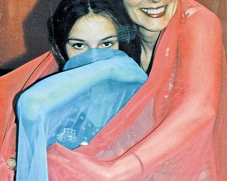 Karen Shneider and Renee Dashon pose at belly dance class at Judy Conti's Dance Studio. Photo sent in by Lana VanAuker of Canfield.