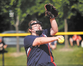 Fitch pitcher Alex Franken works during a Division I regional semifinal against Medina on Thursday at the University of Akron.