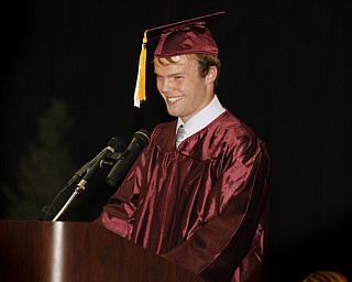 MADELYN P. HASTINGS | THE VINDICATOR
Class president Fletcher Dunham gives his closing remarks during Boardman High School's commencement on June 2, 2013.