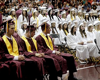 MADELYN P. HASTINGS | THE VINDICATOR
Boardman High School seniors sit patiently awaiting to graduate on June 2, 2013.