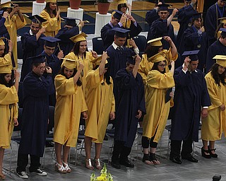 NICK MAYS l THE VINDICATOR The Lowellville graduating class move thier tassels Sunday afternoon. 06022013 lowellville, ohio