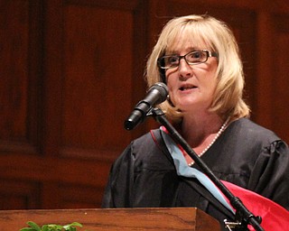 Guest speaker Kathy Stoops gives advice to the Cardinal Mooney graduates during commencement at Stambaugh Auditorium in Youngstown on Sunday.  Dustin Livesay  6/2/13  Youngstown.  
