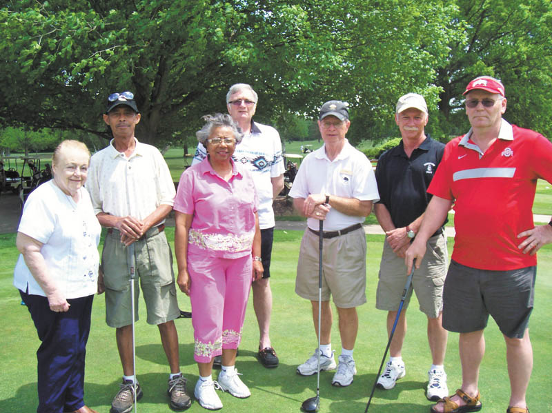 SPECIAL TO THE VINDICATOR
The eighth annual Trumbull Mobile Meals Golf Outing will take place June 21 with a 10 a.m. shotgun start at Riverview Golf Course, 3903 state Route 82, Newton Falls. Trumull Mobile Meals golf committee members planning the event, from left, are Jean Schlecht, Wilbert Collins, Gussie Reed, Dewayne Wells, Dick Lytle, Scott Gintert and Kevin Masterson. All golfers will receive a morning snack, lunch and a steak dinner after the event. There also will be door prizes, skill prizes, team prizes, favors, skins and mulligans, a 50-50 raffle and more. Supporters of Mobile Meals are needed to help provide meals to people who cannot afford the full cost of the service. For information and to offer support call the TMM office at 330-394-2538.