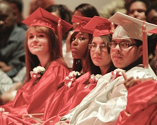 ROBERT K. YOSAY | THE VINDICATOR
Rapt attention is from left Megan Christ - Dejeux L Comer - Linda Cosma - and Fabian T Don Juan
Chaney Campus High School Commencement Ceremony graduates 31