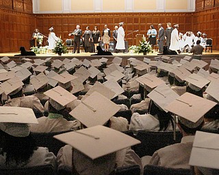 ROBERT K. YOSAY | THE VINDICATOR
169 members of the East High School Class of 2013 who received their diplomas Thursday during the commencement ceremony at Stambaugh Auditorium.