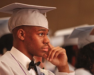 ROBERT K. YOSAY | THE VINDICATOR
intently listening Patrick Johnson listens to speakers at the commencement of East
169 members of the East High School Class of 2013 who received their diplomas Thursday during the commencement ceremony at Stambaugh Auditorium.