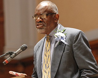 ROBERT K. YOSAY | THE VINDICATOR
Connie Hathorn - tells the students whats ahead. and to persevere
169 members of the East High School Class of 2013 who received their diplomas Thursday during the commencement ceremony at Stambaugh Auditorium.