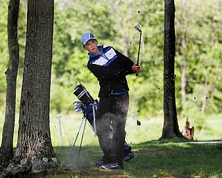 Greatest Golfer of the Valley junior qualifier, Brian Velasquez, golfs at Pine Lakes Golf Club in Hubbard on May 25, 2013.