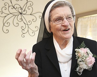 William D. Lewis\The Vindicator Sister Jerome Corcoran during a June 13, 2013 event at A La Cart Caterning in Canfield.