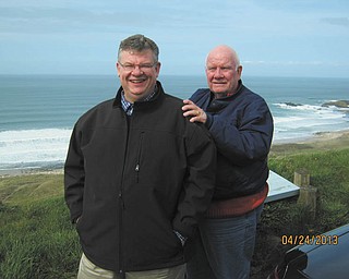 Gordon Welsh and his son Tim are at Giant's Causeway on their recent (and first) trip to Ireland. Both are of Boardman.