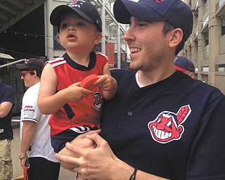 These two father-and-son Cleveland Indians fans came in to us with no names.