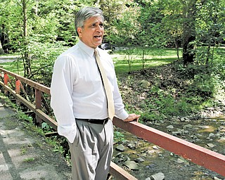Girard Mayor James Melfi describes the upcoming improvements to Liberty Park. Among them is the replacement of this bridge, which Melfi says dates to the 1910s.