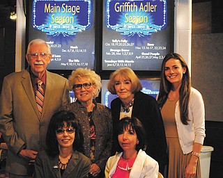 SPECIAL TO THE VINDICATOR
Promoters of Youngstown Playhouse’s Community Support and Season Subscription Drive are, seated from left, Pat Marsico and Denise DeBartolo York, and standing, Rand Becker, Playhouse board president, Dr. Cynthia Anderson, Mary Ruth Lynn and Margaret Schiavoni.
