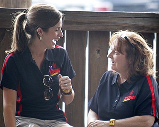 MADELYN P. HASTINGS | THE VINDICATOR

(L-R) Maria Morocco and Carol Cerni share a laugh with each other during the Cardinal Mooney bocce social at the MVR on Sunday. 