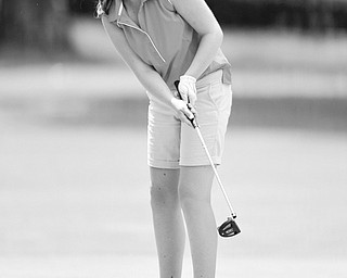 Abigail Hearns watches her ball head to the hole on her putt on No. 9 at Tam O’Shanter on during the Greatest Golfer junior qualifier.