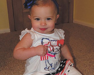 Isabella Atsas, looking cute in her red, white and blue, but don't let the cuteness fool you! Sent by her mom, Kate Atsas of Boardman.