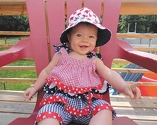 Six-month-old Julia Putko of Boardman, is all smiles in her red, white and blue.