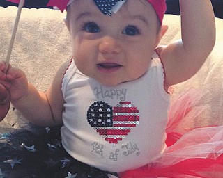 Kalotina Alexandra Xenikis, 8 months, of Campbell, is dressed to celebrate her father's birthday, July 4. Her family heritage involves many who served and a cousin who is serving our country in the U.S. Air Force, so they have more than one reason to celebrate this special holiday!! Submitted by Dana Sacui.