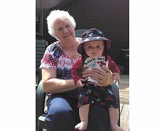 Great-grandma Betty Thompson with her grandson, Dominic Fiumara. Both are of Poland. Submitted by Amy Fiumara, Dominic's mother.