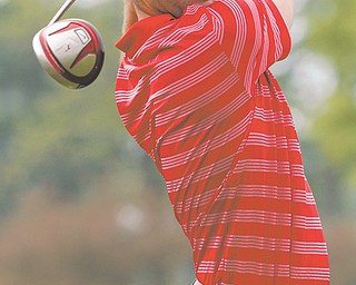 Boo Timko, former Warren JFK and Canfield golf standout, tees off Wednesday at Avalon Golf & Country Club in Howland. Timko now is a member of the men’s golf team at Ohio State.