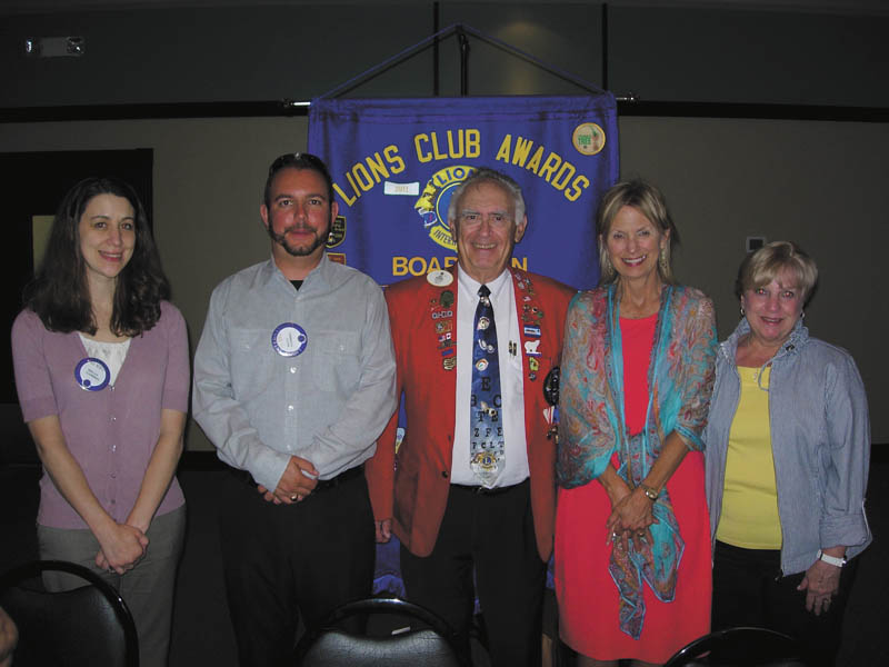 SPECIAL TO THE VINDICATOR
At the Boardman Lions Club’s 45th charter anniversary dinner June 20, District Governor John Woodside installed four new members. Pictured with Woodside (center), they are, from left, Megan and Matt Gambrel, Ann Kravitz and Jane Cornelius. For information visit Boardman Lions Club on Facebook or www.boardmanlions.com or email boardmanlions@hotmail.com.