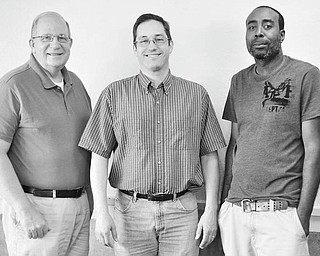 DAVE DERMER | THE VINDICATOR
A Neighborhood Ministries committee met June 29 at Denny’s in Boardman to plan its third annual charity golf scramble scheduled for Aug. 10 at Deer Creek Golf Course in Hubbard. Above, from left, are committee members Rudy Braydich, Mark Samuel and Gerald Hamilton. The registration deadline is Aug. 1. Call 330-755-8696.