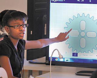 Next year, Youngstown schools will be one of, if not the only school district in the country with the type of technology and program offered through the Discovery Learning Program. Janahy Robinson, 17, a student in the Chaney Science, Technology, Engineering and Mathematics program, works on her project, using equipment at the McDonough Museum of Art, similar to what will be at the Discovery program at Kirkmere school next year.