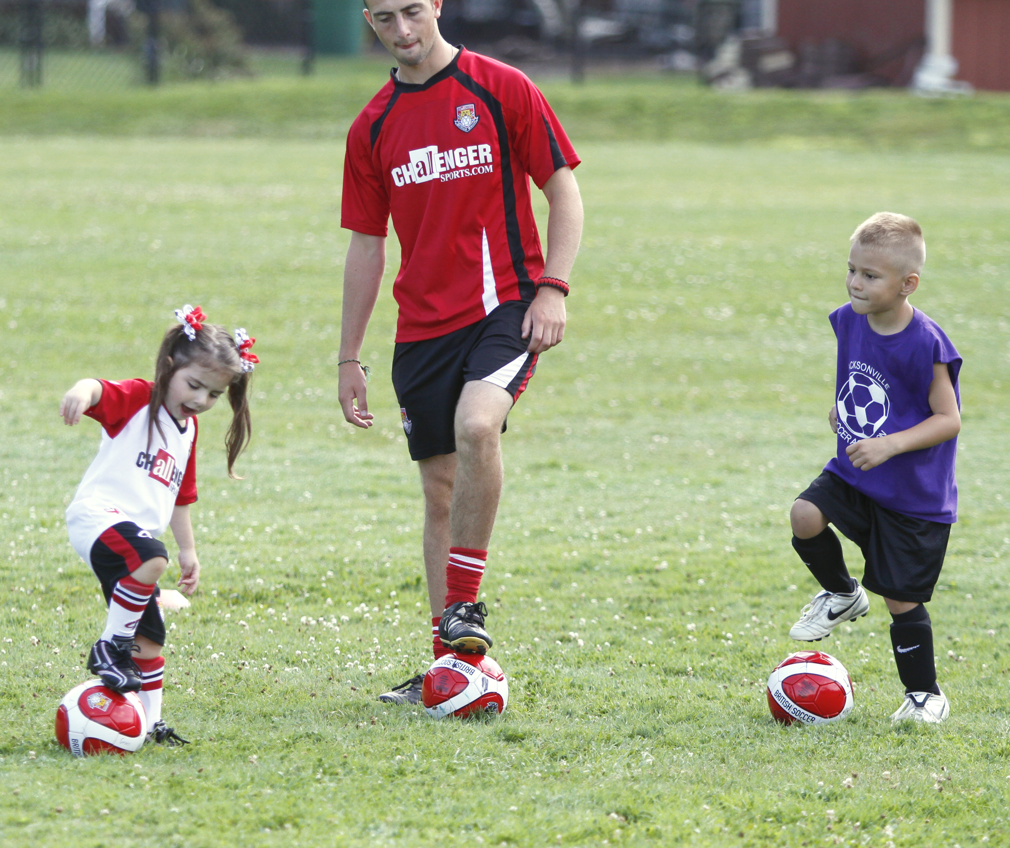        ROBERT K. YOSAY  | THE VINDICATOR

Grace Gershkowitz 4 of Canfield and Abram Davidson 5 of Austintown -  get linstuctions from  John Evans

British soccer camp   Wick Recreation Area of MillCreek Park week-long soccer camp focuses on building skills to play the game along with sportsmanship