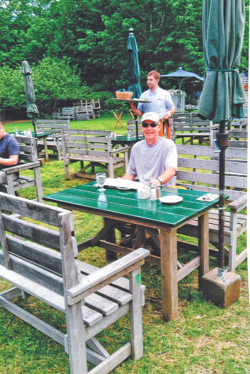 Brenda Williams of Canfield sent this picture of her husband, Bob. The couple were enjoying lunch at Jordan Pond House overlooking Jordan Pond in Acadia National Park this June.