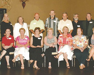 SPECIAL TO THE VINDICATOR
The McDonald High School Class of 1963 50th reunion recently took place at the Fifth Season Banquet Hall in Mineral Ridge. Members seated, from left, are Rosemary Stibinger Kucynski, Carolyn Cox Burger, Susan Reese Gano, Wanda Martin Simon, Polly Krupko Walgren, Jackie O’Brien Ferrara, Carol Zajac Hapcic, Kathy White Smith, Janice Kenneally Courtney, Judy Dumont Bagheri and Marilyn Hampton Meyerholt; standing are Karen Mackey Loibl, Cathy Patterson Pavolillo, Mildred Antolini, Rolly Ryan, Mike Colburn, Jack Wyko, Frank Sudol, Tom Davis and Phil Courtney.