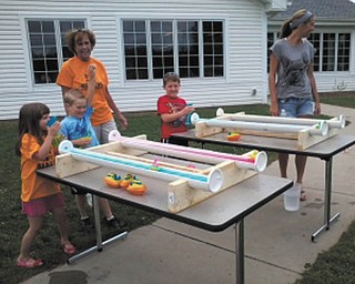 SPECIAL TO THE VINDICATOR
Approximately 60 people attended the Leetonia Community Public Library’s summer fun picnic July 24. Those who reached summer reading goals received coupons for Dairy Queen and T-shirts. The group also enjoyed refreshments and games. Some of those participating, from left, were Sophia Pulcini; Peyton Mellott; Judy Kiliany, staff member; Tyler Mellott; and Beth Anne Kiliany.