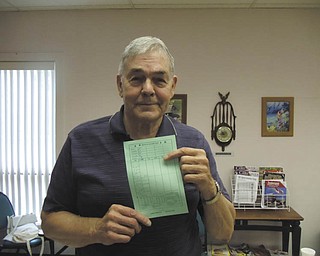 SPECIAL TO THE VINDICATOR
Above, Niles S.C.O.P.E. Center member Jim Vogt of Warren made a seven no trump grand slam during a bridge game July 22 at the center. He earned 3,530 points in six hands. His partner and dummy was Ron Cohen. Vogt has been playing bridge for 20 years since retiring as an accountant for General Motors.