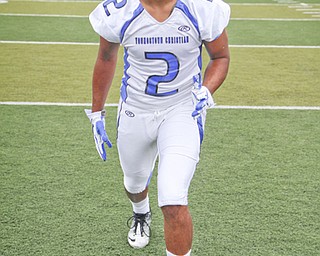 MADELYN P. HASTINGS | THE VINDICATOR..Darien Townsend for the Youngstown Christian football team, poses for a portrait at the Fitch Stadium on Saturday, July 27.... - -30-..