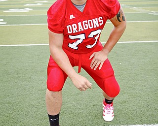MADELYN P. HASTINGS | THE VINDICATOR..Josh Krok for the Niles football team, poses for a portrait at the Fitch Stadium on Saturday, July 27.... - -30-..