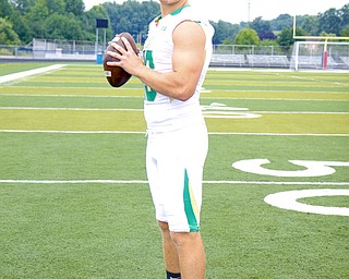 MADELYN P. HASTINGS | THE VINDICATOR..Chris Durkin for the Ursuline football team, poses for a portrait at the Fitch Stadium on Saturday, July 27..... - -30-..