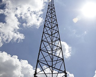 MADELYN P. HASTINGS I THE VINDICATOR..The Boardman Fire Department's radio tower which was hit by lightning.