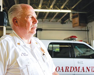 Boardman Fire Department Chief George Brown talks about his hopes for a new station to be built. The main station on U.S. Route 224 was built in 1923 and has a variety of problems, including mold in the basement and being too small to house its two new firetrucks.