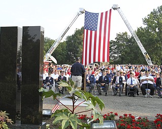 William D. Lewis The Vindicator Hundreds attended a 9-11 ceremony in Austintown Wed.