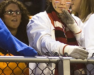 Kelli Cardinal/The Vindicator .Springfield senior Mackenzie (ok) Groner watches the Tigers kick the extra point Friday night during the second quarter against Lowellville at Springfield High School.