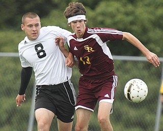 William D Lewis The Vindicator  SR's Jonah Wilson(13) and Crestview'sGreg Bable(8) during Monday action at Crestview.