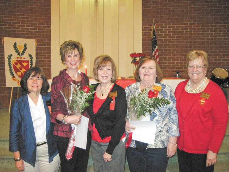 SPECIAL TO THE VINDICATOR
Members of the Beta Chi chapter of Delta Kappa Gamma, an international society for key women educators, recently participated in a special ceremony for new members. Above, from left, are Jullie Reeher, Sue Datish, Stephanie Gabbard, Jane Zador and Sharyn Sibera. The next society meeting will be at 6 p.m. Thursday at the Victorian Room, 327 Vienna Ave., Niles. The speaker will be Rachelle Johnson, who will present an Ohio Education Association legislative update. Members who cannot attend should notify Linda Ross by Sunday. For information visit www.betachiohio.weebly.com.