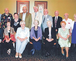 SPECIAL TO THE VINDICATOR
The 65th reunion of Austintown Fitch High School Class of 1948 took place in late August at Rachel’s Restaurant in Austintown. The group enjoyed an evening of reminiscing about high school days. There was a basket raffle and they were entertained with the music of “Eidelweiss.” In front from left are Joan (Duff) Hamilton, Lily (Ansevin) Wallach, Dorothea (Roth) Fizet, Lola (McClain) Speight, Dolores (Dieter) Price, and Jane (Miller) Sturdevant; standing are Ralph Davis, Paul Klacik, Barbara (Taft) McDonald, Steve Guerriero, Budd Brothers, Harold Baringer, Sandy Stuart, Bud Couche and Jean (Miller) Schneider.