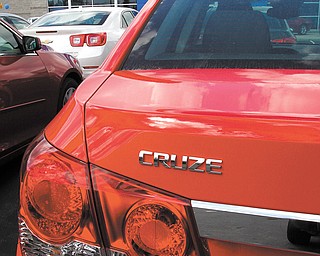 A Chevrolet Cruze on sale at Sweeney Chevrolet in Boardman on Tuesday.